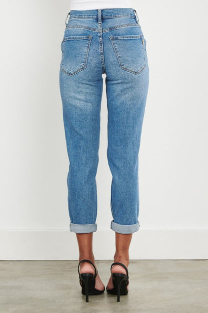 High Waisted Boyfriend Jeans