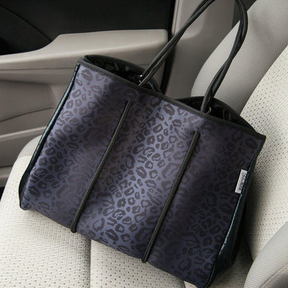 The Marissa - Black Leopard Neoprene Bag