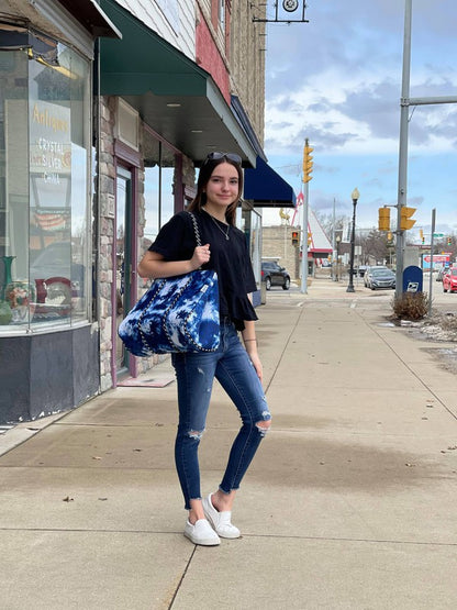 Gorgeous Neoprene Bag - Blue Tie Dye