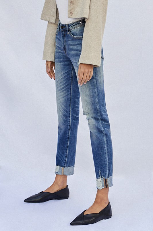 Raw Hem Boyfriend Jeans