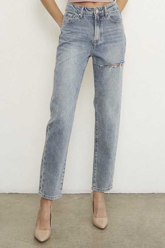 High Waist Straight Jeans