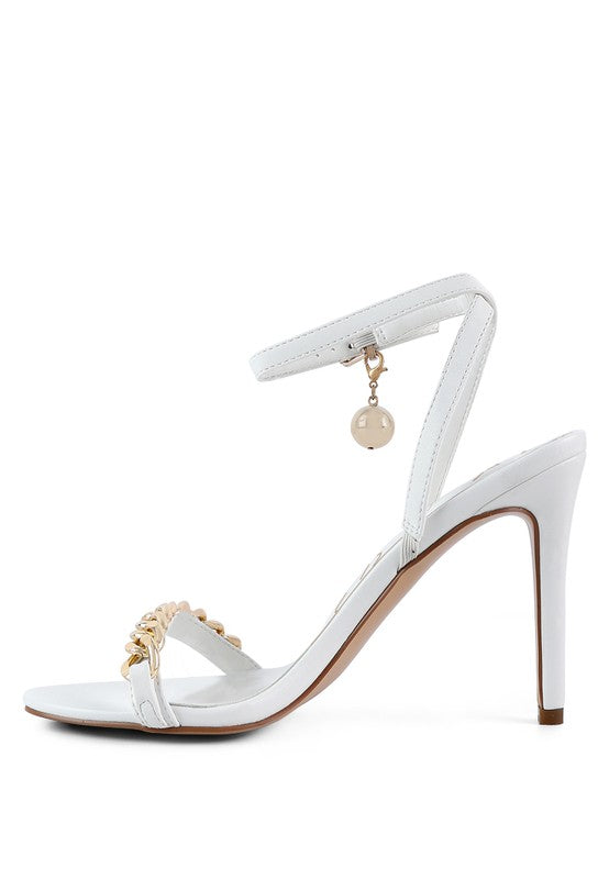 Mooning High Heeled Metal Chain Strap Sandals