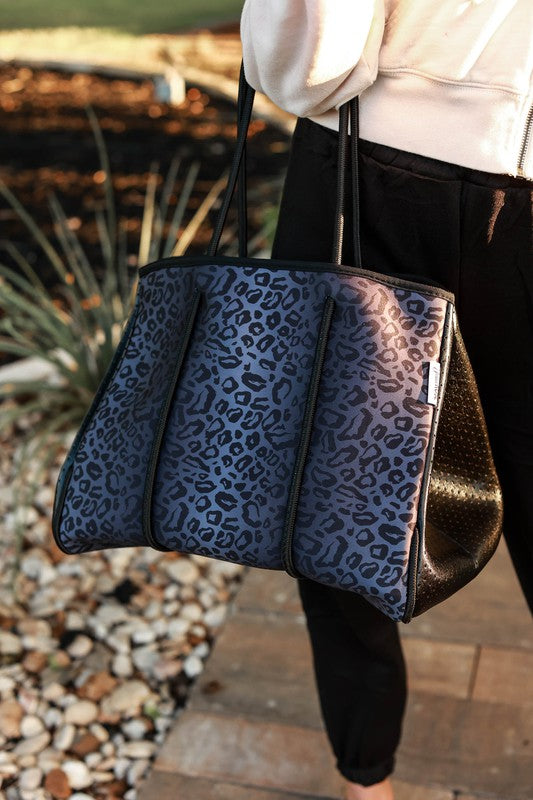 The Marissa - Black Leopard Neoprene Bag