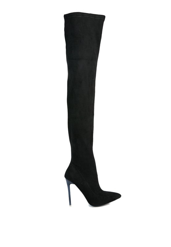 Atelier Stretch Faux Suede Stiletto Long Boots