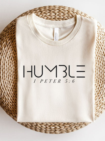 HUMBLE 1 Peter 5 6  Short Sleeve Crew Neck Tee