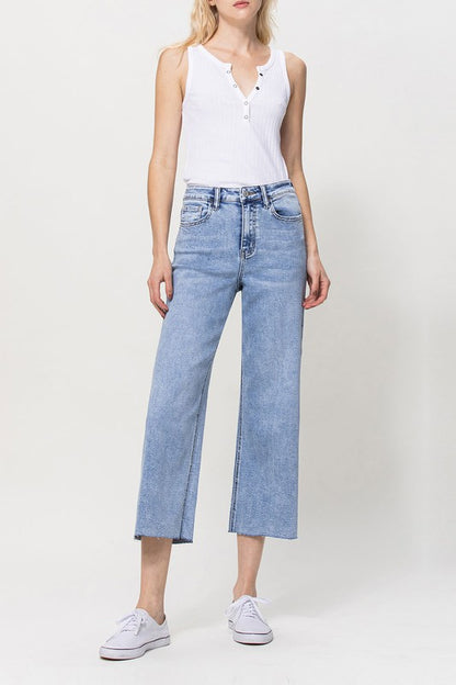 Super High Rise Crop Wide Leg Jeans