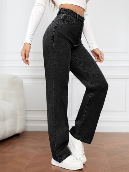 High Waist Straight Jeans