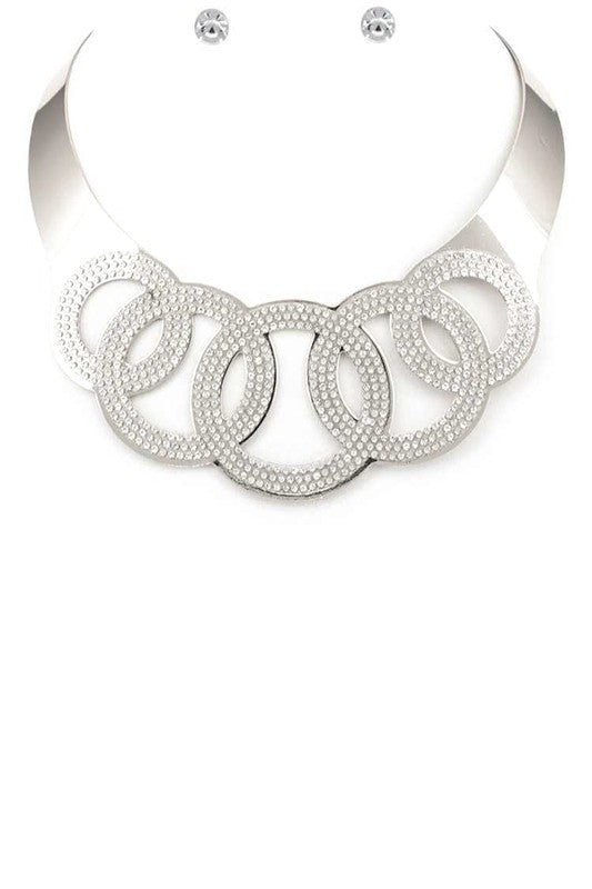 Crystal Statement Collar Necklace Set