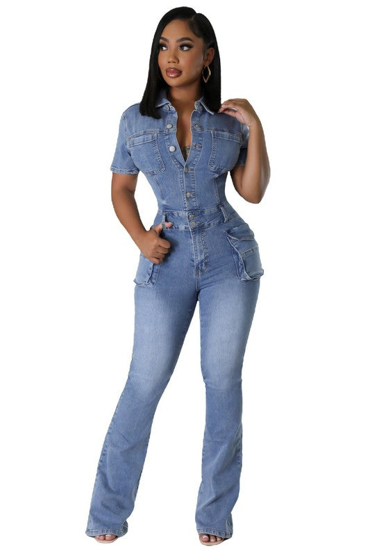 WOMEN DENIM SEXY JUMPSUIT