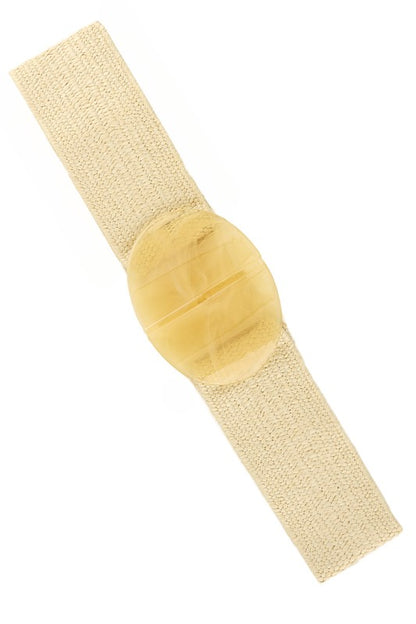 Oval Shape Buckle Elastic Straw Belt