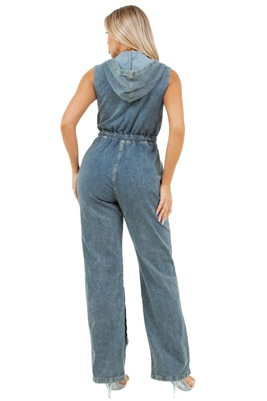 WOMEN FASHION DENIM CARGO STYLE JUMPSUIT