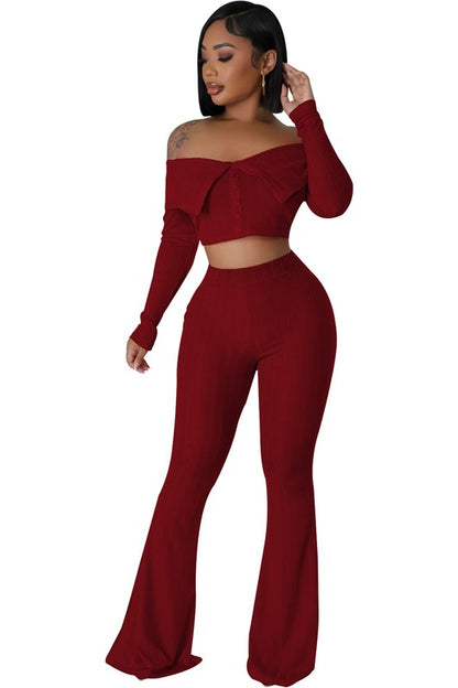 WOMEN FASHION TWO PIECE PANTS SET