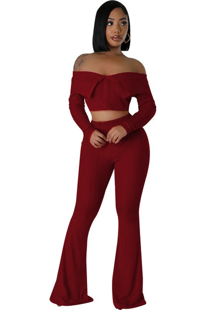 WOMEN FASHION TWO PIECE PANTS SET