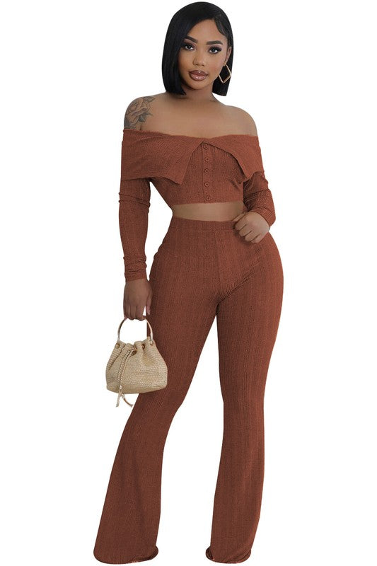 WOMEN FASHION TWO PIECE PANTS SET