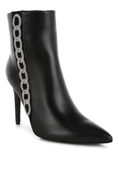 Kalina Rhinestones Chain Detail Boots