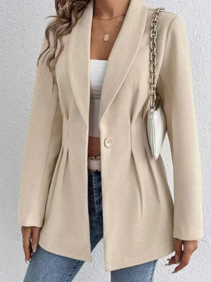 One Button Long Sleeve Blazer