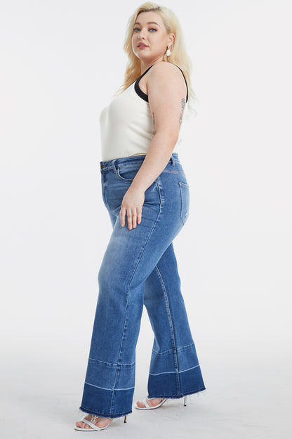 BAYEAS Full Size High Waist Cat's Whisker Wide Leg Jeans