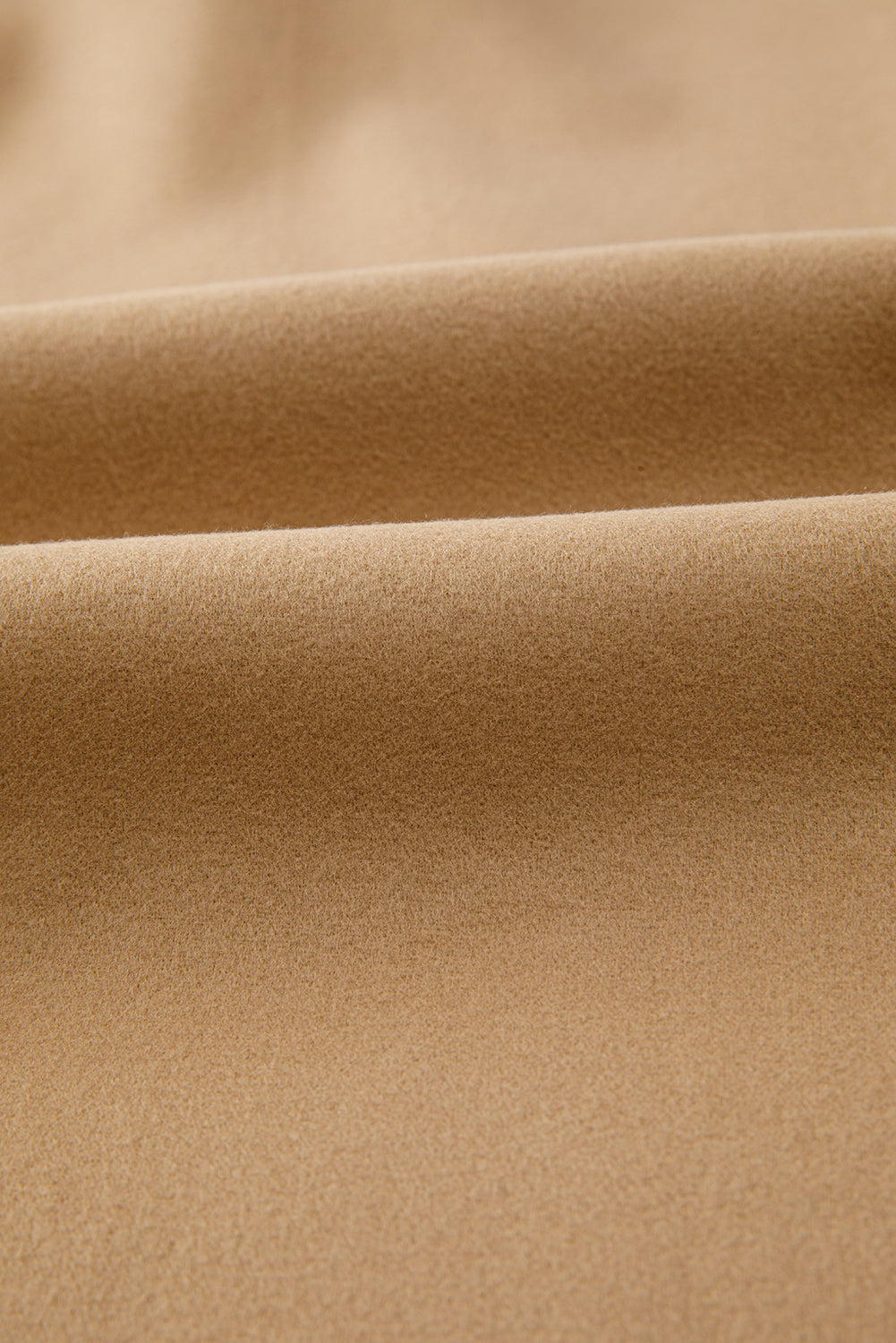 Light French Beige Solid Color Casual Zip up Hooded Coat