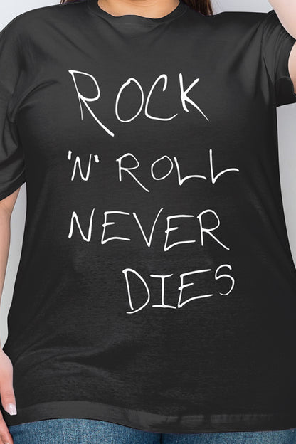 Simply Love Full Size ROCK N ROLL NEVER DIES Graphic T-Shirt