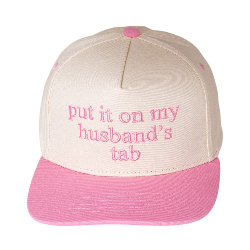 "Put It On My Husband’s Tab" Embroidered Canvas Snapback Cap