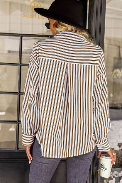 Striped Dropped Shoulder Shirt