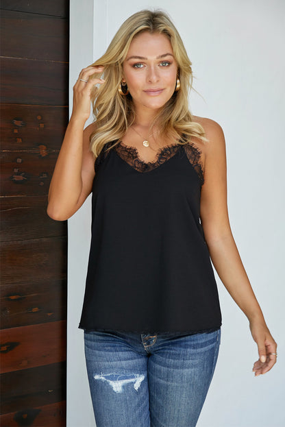 Lace Trim V-Neck Cami