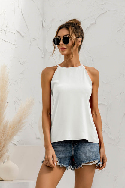 Grecian Neck Keyhole Sleeveless Top