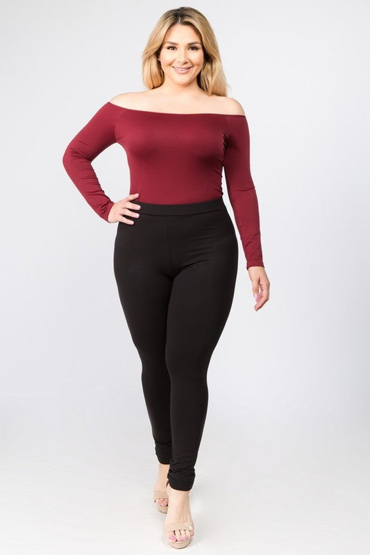 Long Sleeve Off The Shoulder Bodysuit