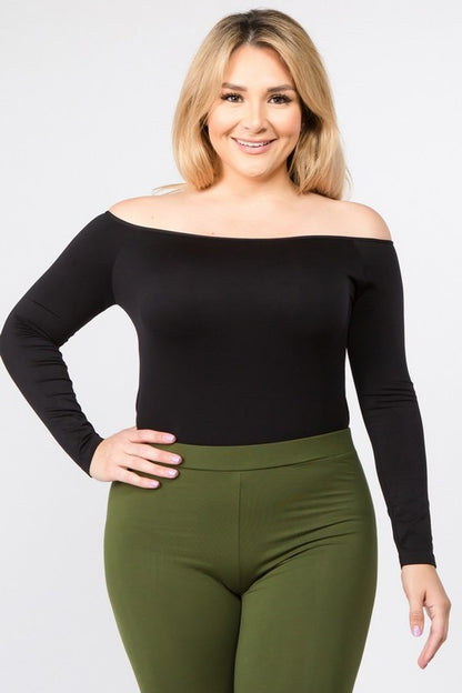 Long Sleeve Off The Shoulder Bodysuit