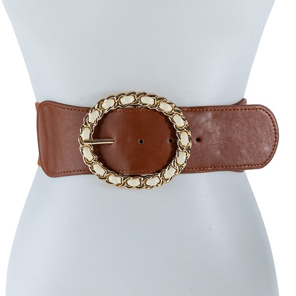 GOLD BUCKLE ELASTIC BAND BELT