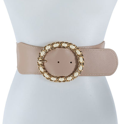 GOLD BUCKLE ELASTIC BAND BELT