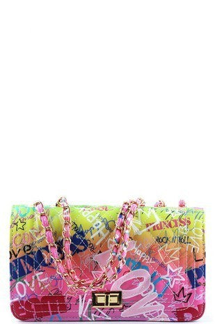 GRAFFITI CROSSBODY SHOULDER BAG