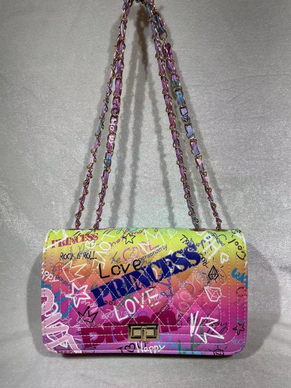 GRAFFITI CROSSBODY SHOULDER BAG