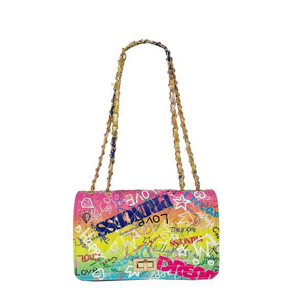 GRAFFITI CROSSBODY SHOULDER BAG