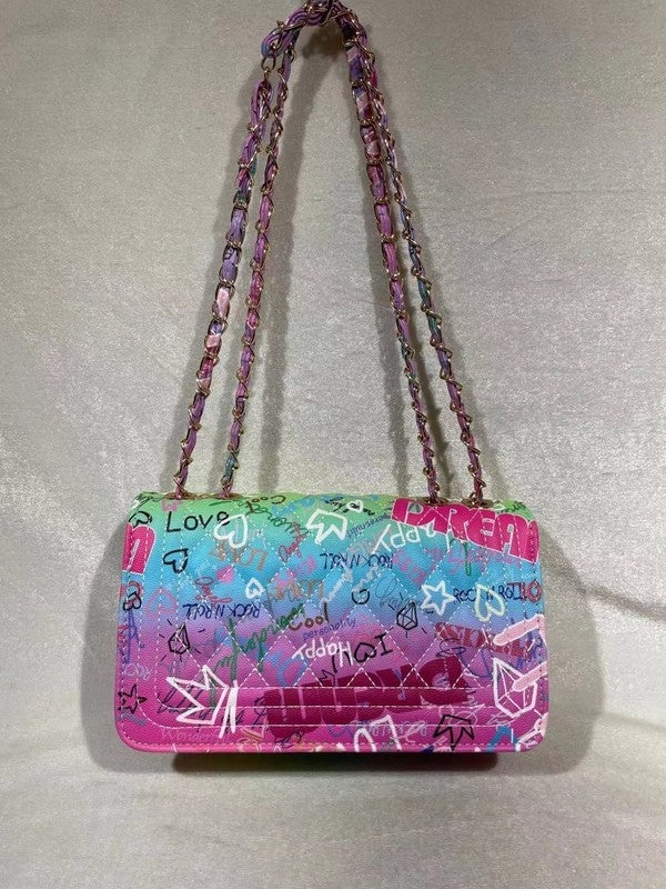 GRAFFITI CROSSBODY SHOULDER BAG