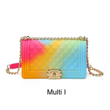 Large Size Modern Crossbody Rainbow Jelly Bag