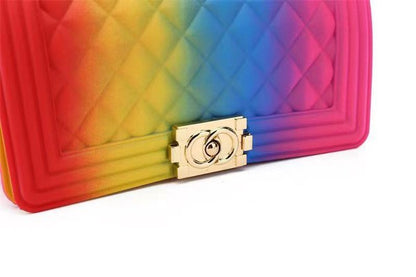 Large Size Modern Crossbody Rainbow Jelly Bag