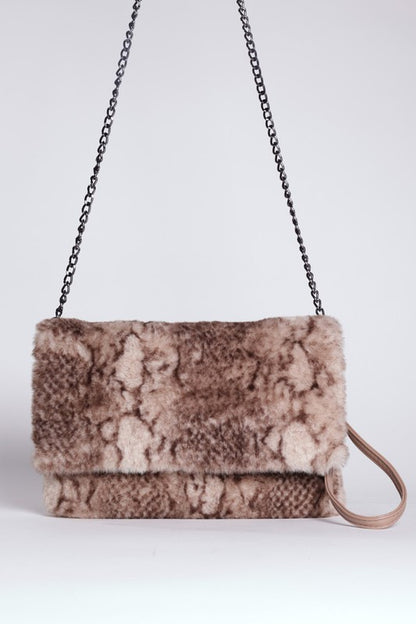 Faux Fur Shoulder Clutch Purse