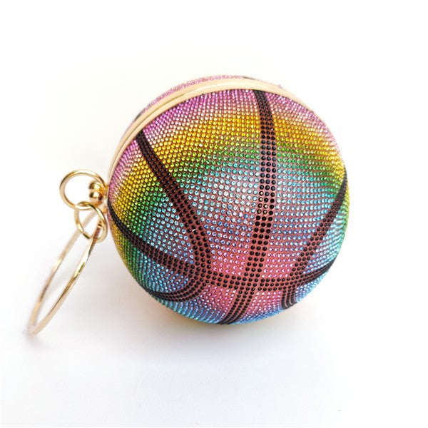 Cute Sparkling Ball Rhinestone Basketball Bag