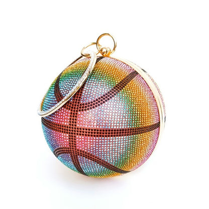 Cute Sparkling Ball Rhinestone Basketball Bag