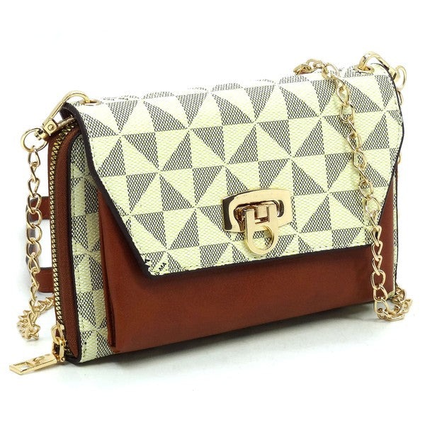 Monogram Zip Around Crossbody Clutch Wallet