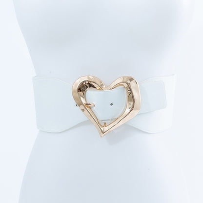 GOLD HEART SHAPED BUCKLE FASHION BELT