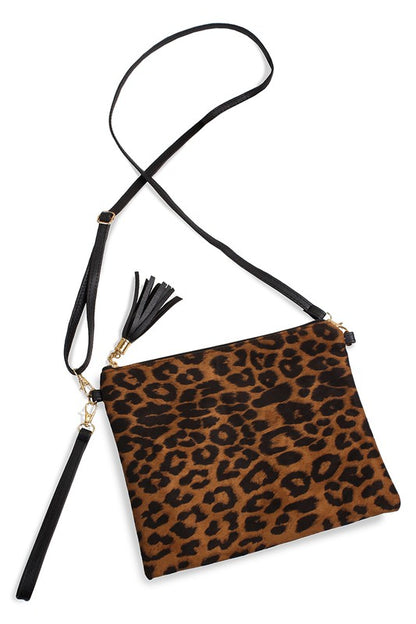 Animal Print Crossbody Clutch Bag