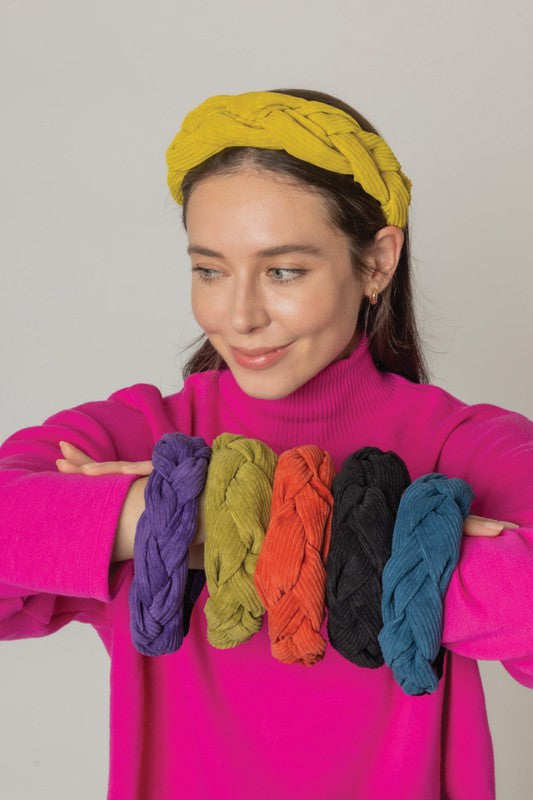 Corduroy Braided Headband