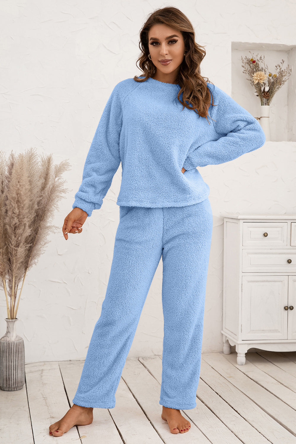 Teddy Raglan Sleeve Lounge Set