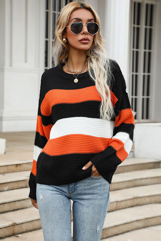 Striped Drop Shoulder Sweater