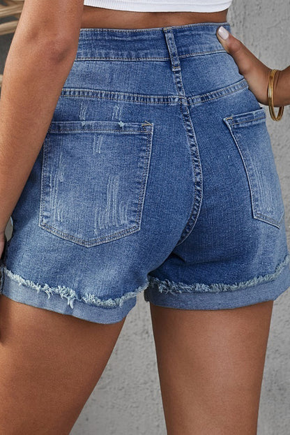 Patchwork Denim Shorts