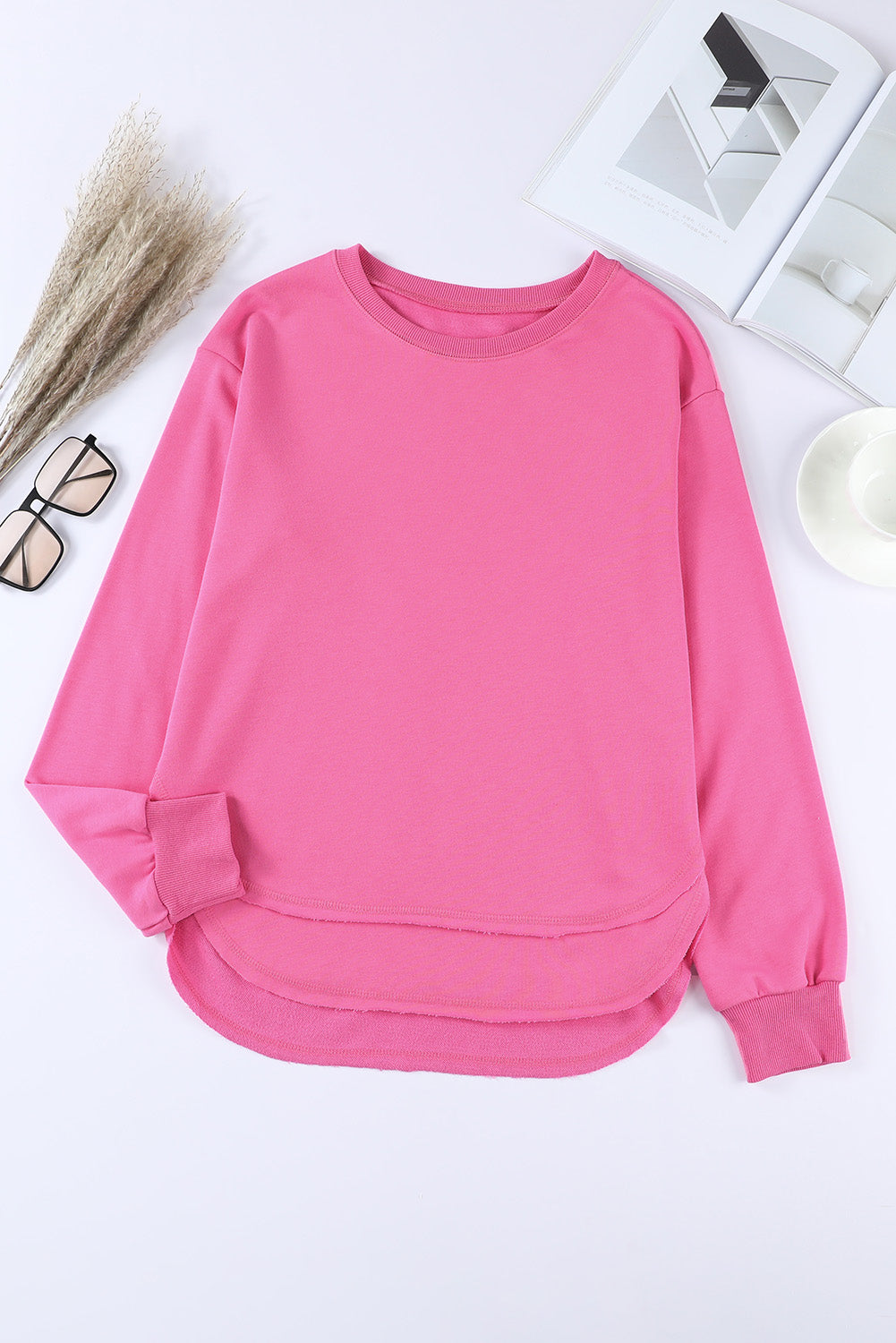 Side Slit Drop Shoulder Sweatshirt