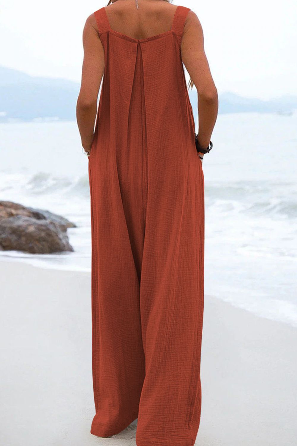 Sleeveless Wide Leg Jumpsuit with Pockets