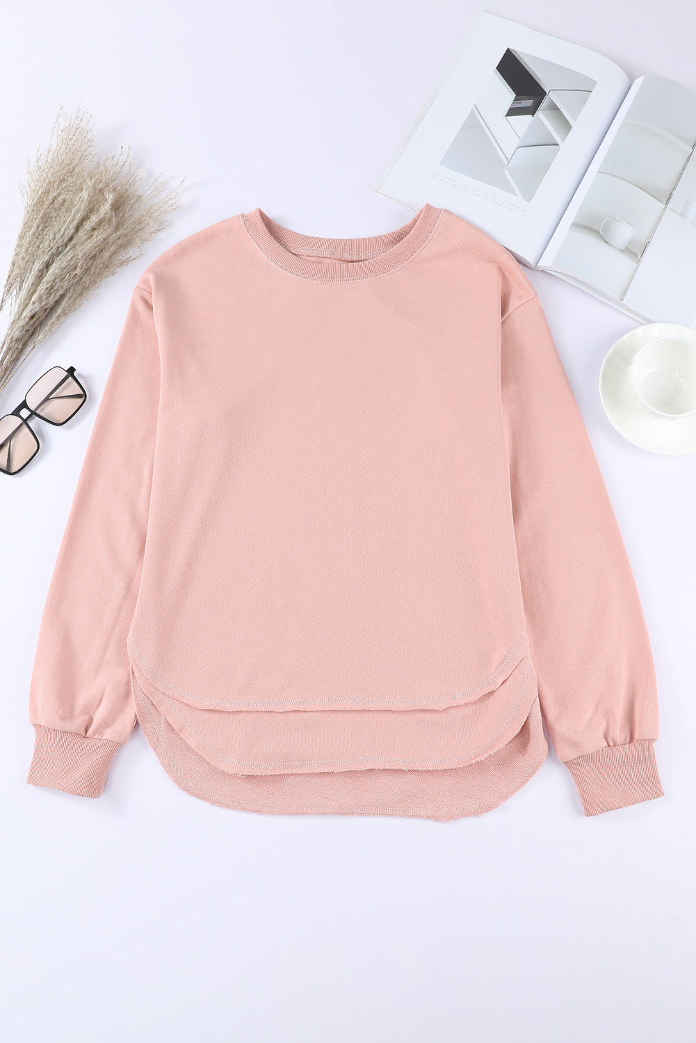 Side Slit Drop Shoulder Sweatshirt